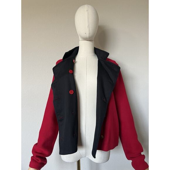 Lauren Ralph Lauren Red Knit Military Double Breasted Sweater Cardigan Sz Large - Picture 9 of 16